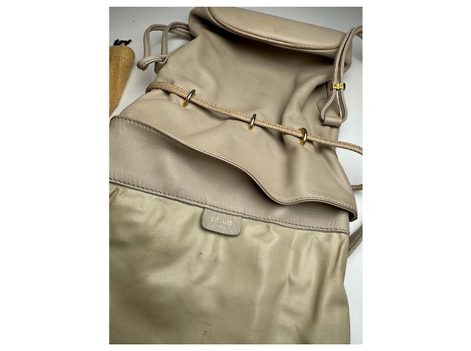 Céline Vintage Celine Seau16 Ledertasche grau weiß - Ansicht 4