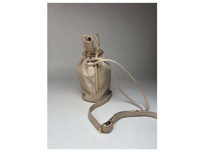 Céline Vintage Celine Seau16 Ledertasche grau weiß - Ansicht 7