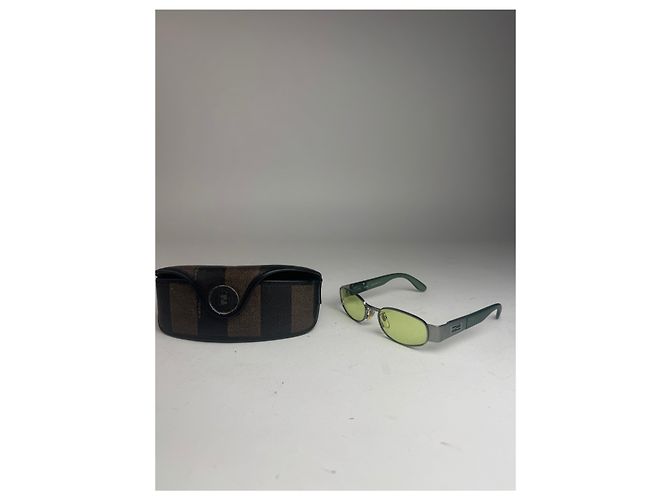 Occhiali da sole retro Fendi Roma vintage verdi Verde - vista 13
