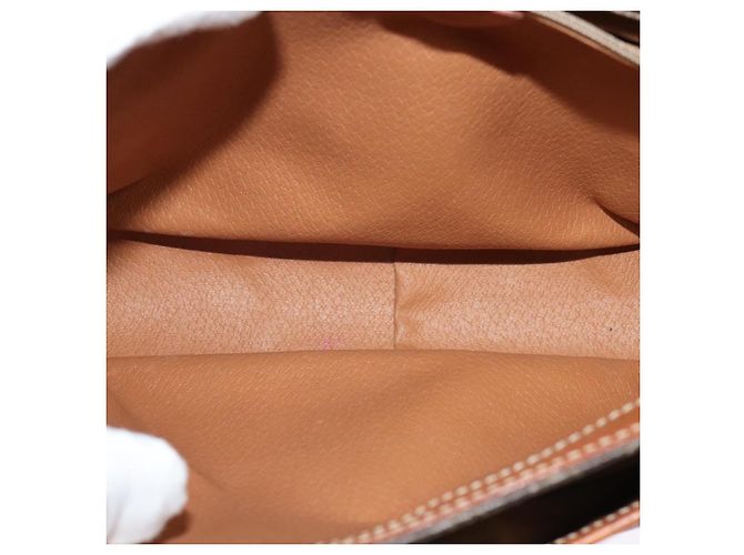 Céline Borsa a Spalla in Tela Macadam CELINE in Pelle PVC Marrone Oro Auth 132689 D'oro - vista 11