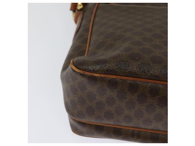 Céline Borsa a Spalla in Tela Macadam CELINE in Pelle PVC Marrone Oro Auth 132689 D'oro - vista 15