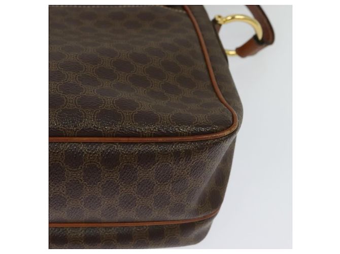 Céline Borsa a Spalla in Tela Macadam CELINE in Pelle PVC Marrone Oro Auth 132689 D'oro - vista 16