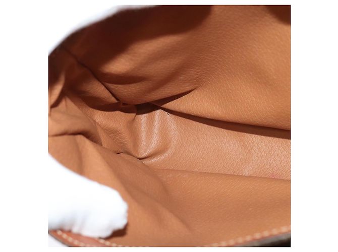 Céline Borsa a Spalla in Tela Macadam CELINE in Pelle PVC Marrone Oro Auth 132689 D'oro - vista 19