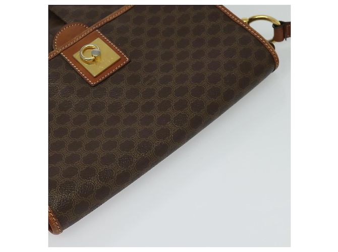 Céline Borsa a Spalla in Tela Macadam CELINE in Pelle PVC Marrone Oro Auth 132689 D'oro - vista 6
