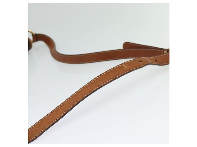 Céline Borsa a Spalla in Tela Macadam CELINE in Pelle PVC Marrone Oro Auth 132689 D'oro - vista 7