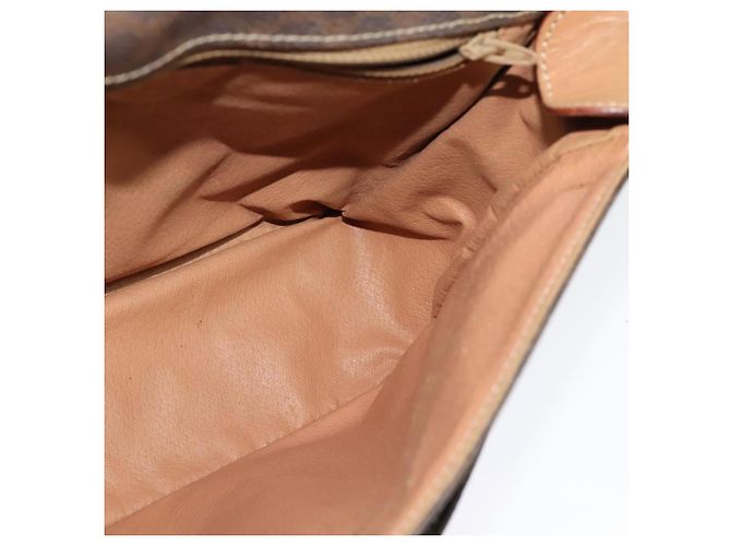 Céline Borsa a Spalla in Tela Macadam CELINE in Pelle PVC Marrone Oro Auth 132726 D'oro - vista 18