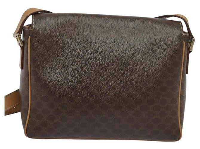 Céline Borsa a Spalla in Tela Macadam CELINE in Pelle PVC Marrone Oro Auth 132726 D'oro - vista 2