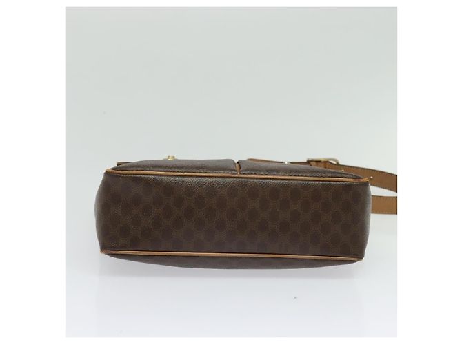Céline Borsa a Spalla in Tela Macadam CELINE in Pelle PVC Marrone Oro Auth 132726 D'oro - vista 5