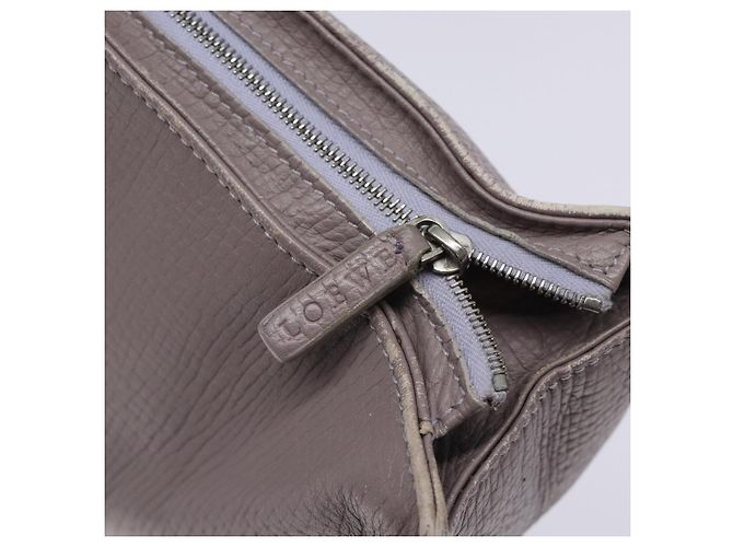 LOEWE Schultertasche aus Leder Grau Silber Authentisch fm4815 Braun - Ansicht 9