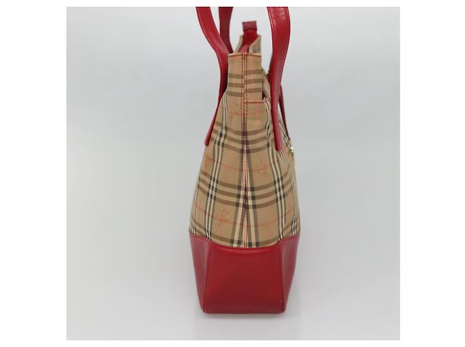 Borsa Tote Nova Check Burberry in Tela Beige Rossa Oro Auth 132521 Rosso D'oro - vista 3