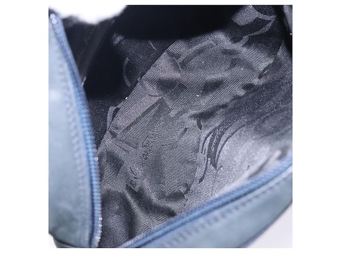 Borsa a Spalla Vala in Camoscio Blu Navy e Oro Auth BA4188 di Salvatore Ferragamo D'oro - vista 18