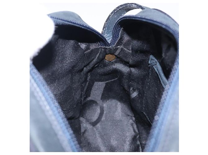 Borsa a Spalla Vala in Camoscio Blu Navy e Oro Auth BA4188 di Salvatore Ferragamo D'oro - vista 20
