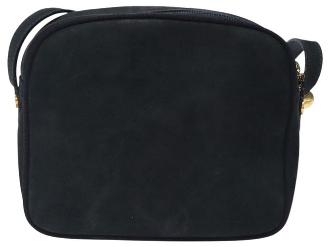 Borsa a Spalla Vala in Camoscio Blu Navy e Oro Auth BA4188 di Salvatore Ferragamo D'oro - vista 3