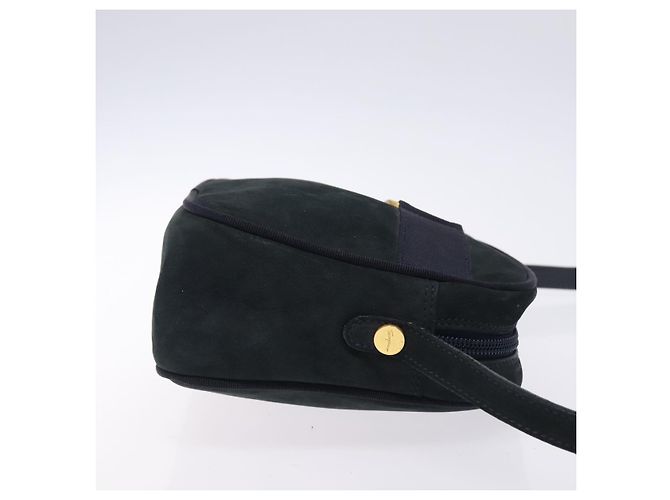Borsa a Spalla Vala in Camoscio Blu Navy e Oro Auth BA4188 di Salvatore Ferragamo D'oro - vista 4