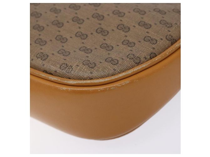Gucci Borsa a Spalla Micro GG Supreme PVC Beige Oro 007 084 0094 Auth BA4197 D'oro - vista 12