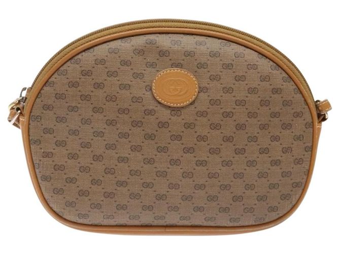 Gucci Borsa a Spalla Micro GG Supreme PVC Beige Oro 007 084 0094 Auth BA4197 D'oro - vista 2