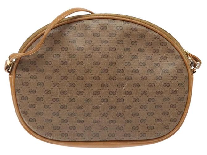 Gucci Borsa a Spalla Micro GG Supreme PVC Beige Oro 007 084 0094 Auth BA4197 D'oro - vista 3