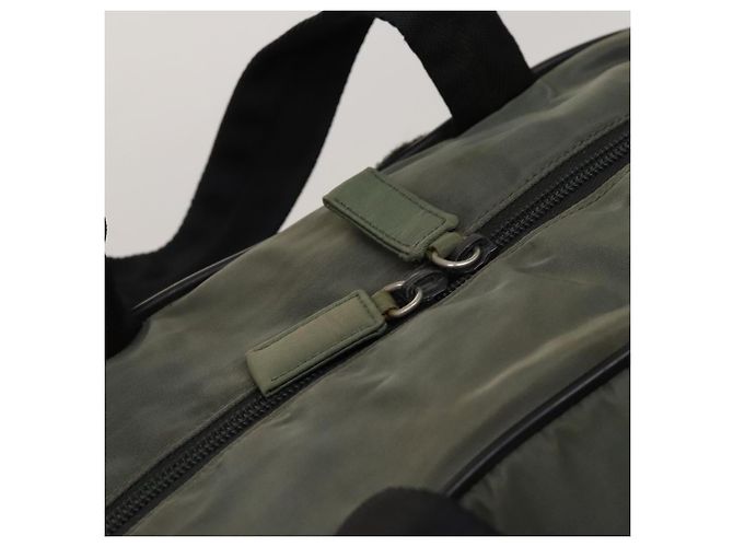 Borsa sportiva Boston in nylon grigio argento di PRADA Auth bs27925 Marrone - vista 10