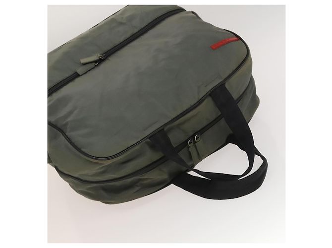 Borsa sportiva Boston in nylon grigio argento di PRADA Auth bs27925 Marrone - vista 6