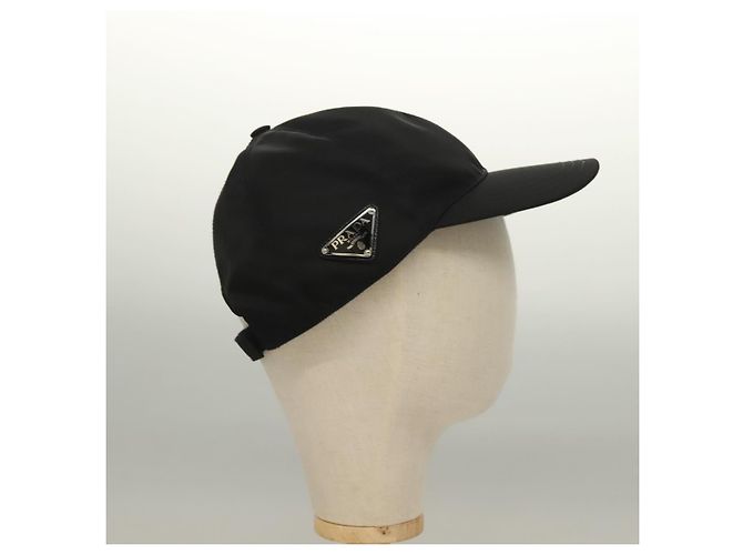 Cappello in nylon M nero Auth mr1473 PRADA - vista 4