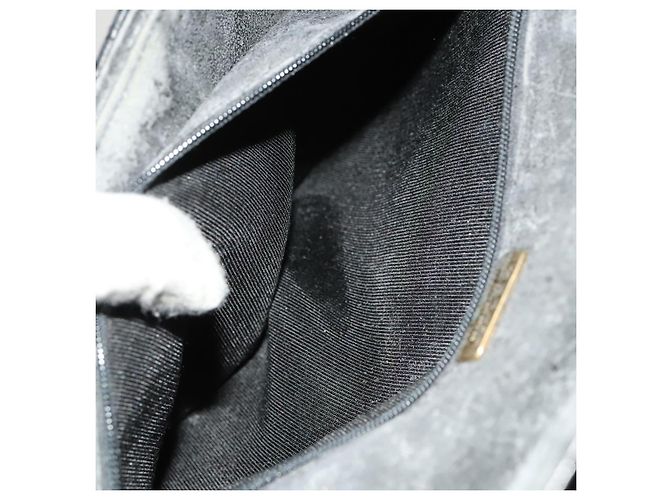 BALLY Bolsa de Ombro com Corrente Couro Preto Dourado Auth 133026 - vista 12