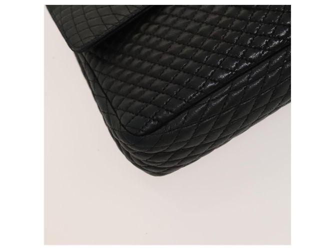 BALLY Bolsa de Ombro com Corrente Couro Preto Dourado Auth 133026 - vista 14