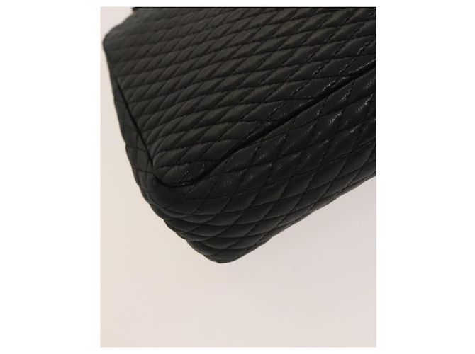 BALLY Bolsa de Ombro com Corrente Couro Preto Dourado Auth 133026 - vista 16