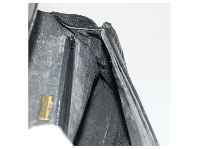 BALLY Bolsa de Ombro com Corrente Couro Preto Dourado Auth 133026 - vista 19