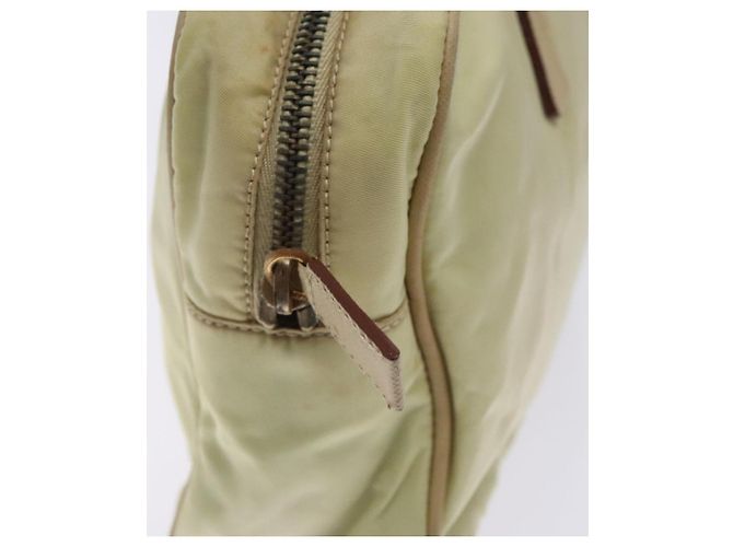 PRADA Borsa a mano in nylon beige oro Auth 132576 D'oro - vista 10