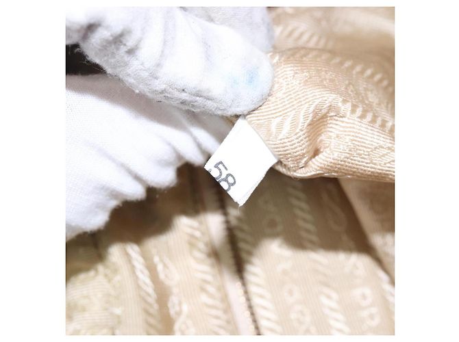PRADA Borsa a mano in nylon beige oro Auth 132576 D'oro - vista 12