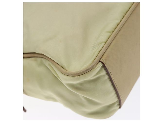 PRADA Borsa a mano in nylon beige oro Auth 132576 D'oro - vista 14