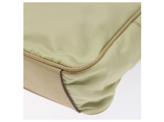 PRADA Borsa a mano in nylon beige oro Auth 132576 D'oro - vista 15