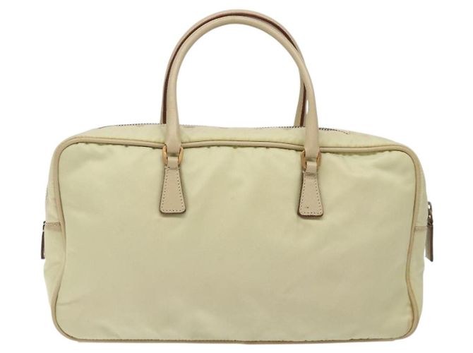 PRADA Borsa a mano in nylon beige oro Auth 132576 D'oro - vista 2