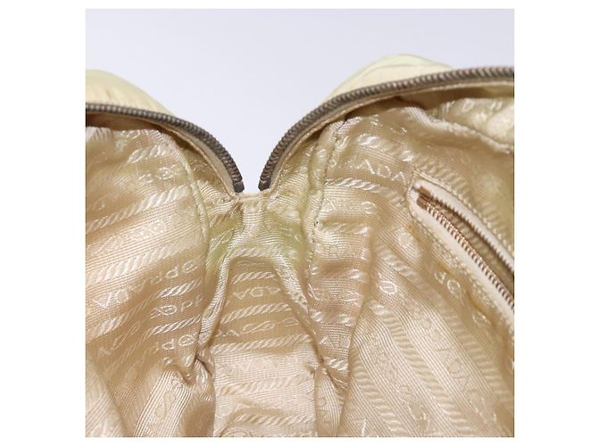 PRADA Borsa a mano in nylon beige oro Auth 132576 D'oro - vista 20