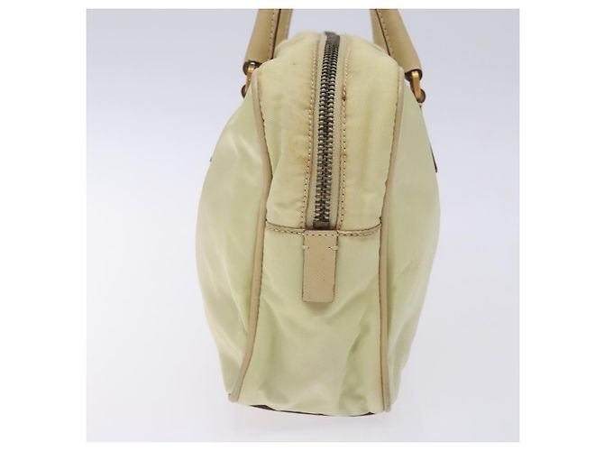 PRADA Borsa a mano in nylon beige oro Auth 132576 D'oro - vista 3