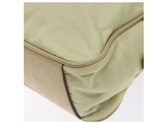 PRADA Borsa a mano in nylon beige oro Auth 132576 D'oro - vista 9