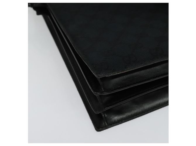 Borsa a mano in tela GG Gucci Nera Argento 015 3708 Auth ep9732 Nero - vista 10