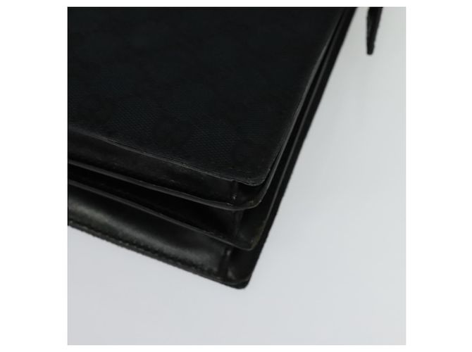 Borsa a mano in tela GG Gucci Nera Argento 015 3708 Auth ep9732 Nero - vista 11