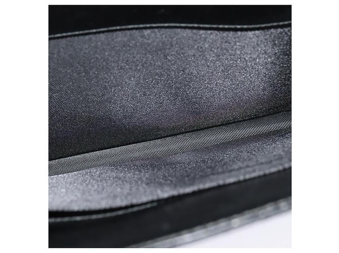Borsa a mano in tela GG Gucci Nera Argento 015 3708 Auth ep9732 Nero - vista 19