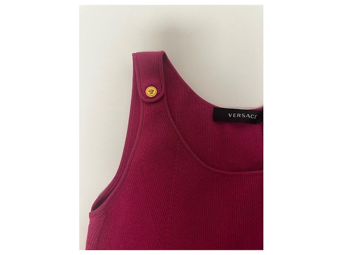 Versace Medusa Rosa Strick Mini Kleid Pink Golden Fuschia - Ansicht 4