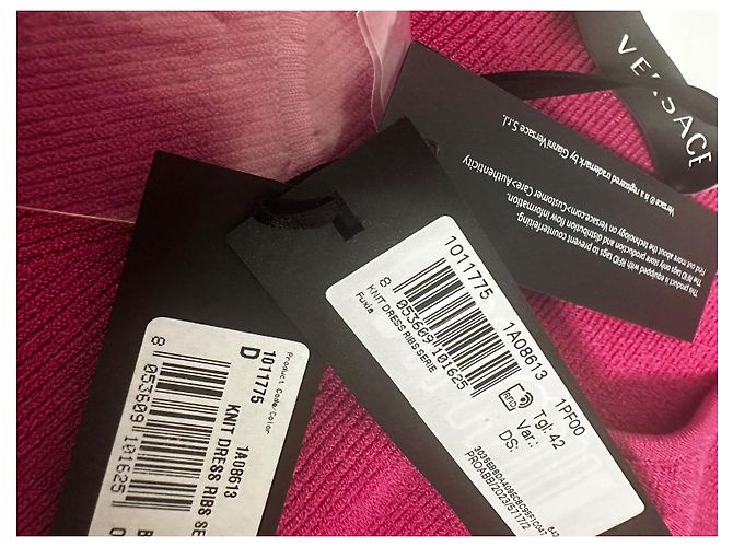 Versace Medusa Rosa Strick Mini Kleid Pink Golden Fuschia - Ansicht 5