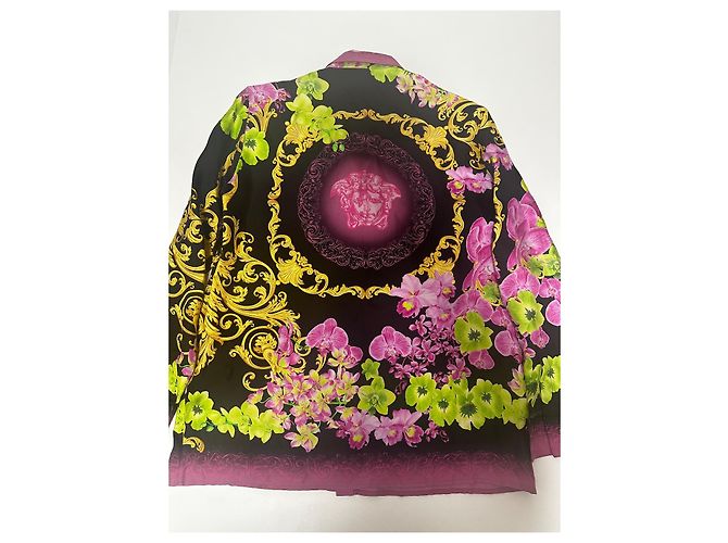 Camisa de seda Medusa Orchid de Versace Negro Rosa Multicolor - vista 10