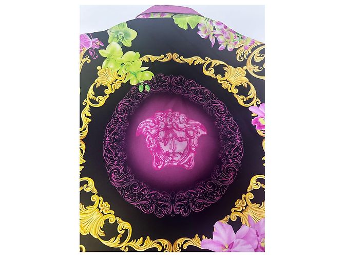 Camisa de seda Medusa Orchid de Versace Negro Rosa Multicolor - vista 11