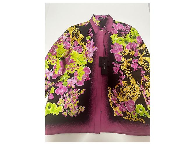 Camisa de seda Medusa Orchid de Versace Negro Rosa Multicolor - vista 2