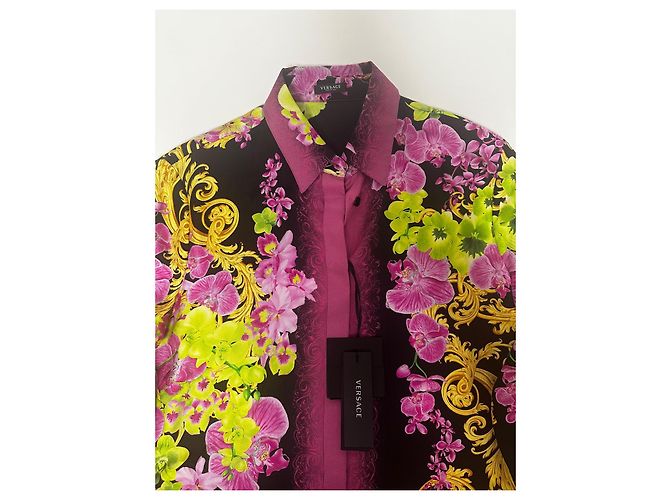 Camisa de seda Medusa Orchid de Versace Negro Rosa Multicolor - vista 3
