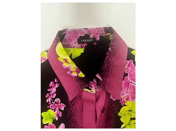 Camisa de seda Medusa Orchid de Versace Negro Rosa Multicolor - vista 4
