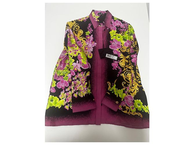 Camisa de seda Medusa Orchid de Versace Negro Rosa Multicolor - vista 7