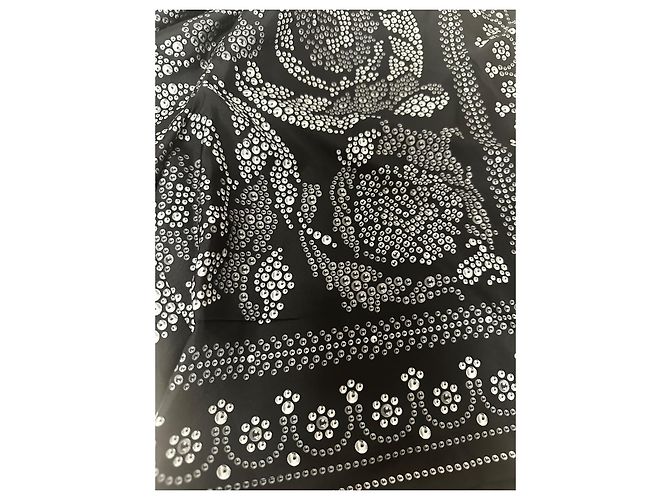Pantaloni corti in seta Trompe L’Oeil Versace Nero Bianco - vista 5