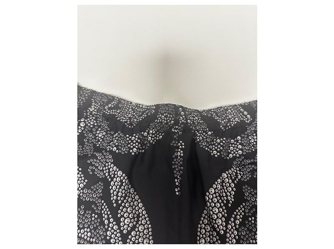 Pantaloni corti in seta Trompe L’Oeil Versace Nero Bianco - vista 7