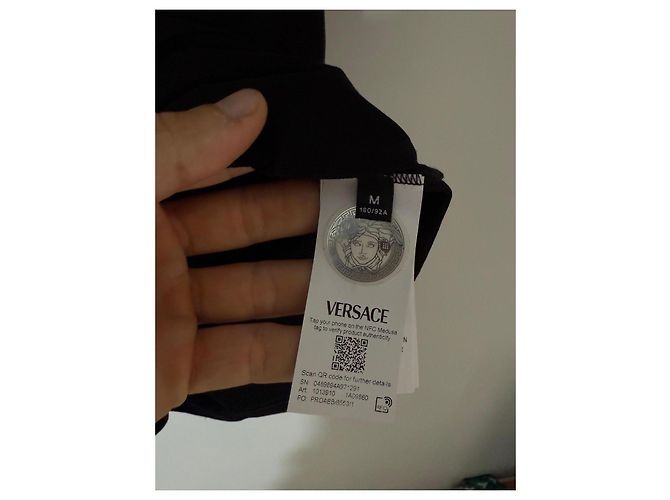 Camisa Polo Medusa Versace Negro Amarillo - vista 4